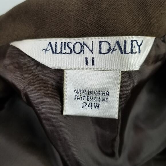 Allison Daley Brown Brushed Faux Suede Vest Lined 2 Zipper Pockets Size 24 W - Picture 4 of 5